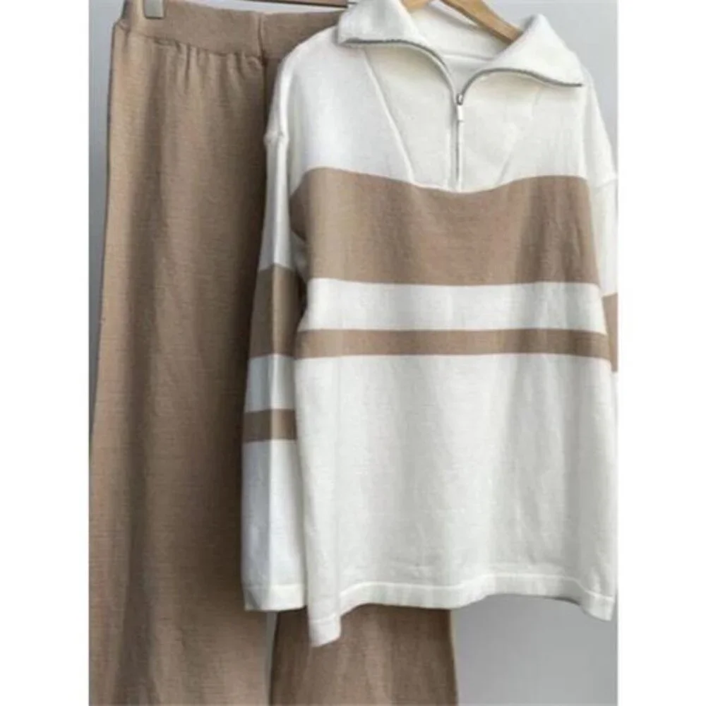 Long Sleeve Top and Pants Sweater Set